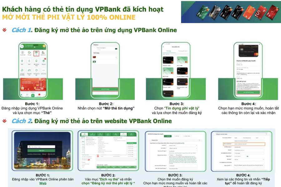 Mở thẻ VPBank online khi đã có thẻ