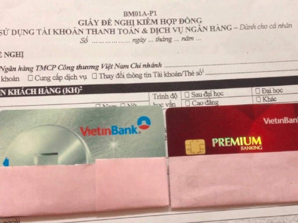 Cách làm thẻ ngân hàng Vietinbank
