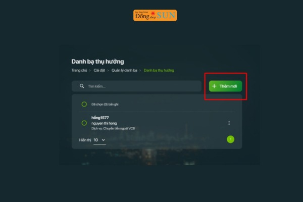 Người thụ hưởng Vietcombank