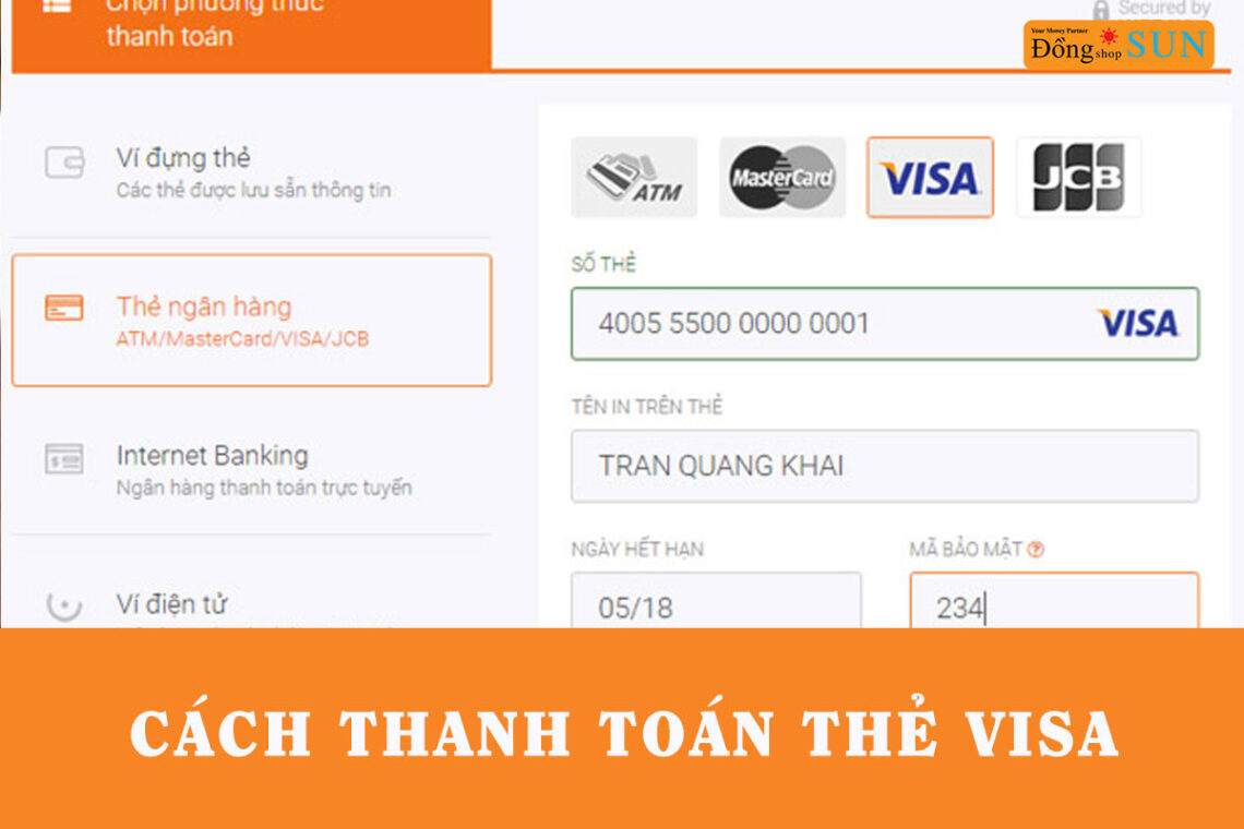 Cách thanh toán thẻ Visa