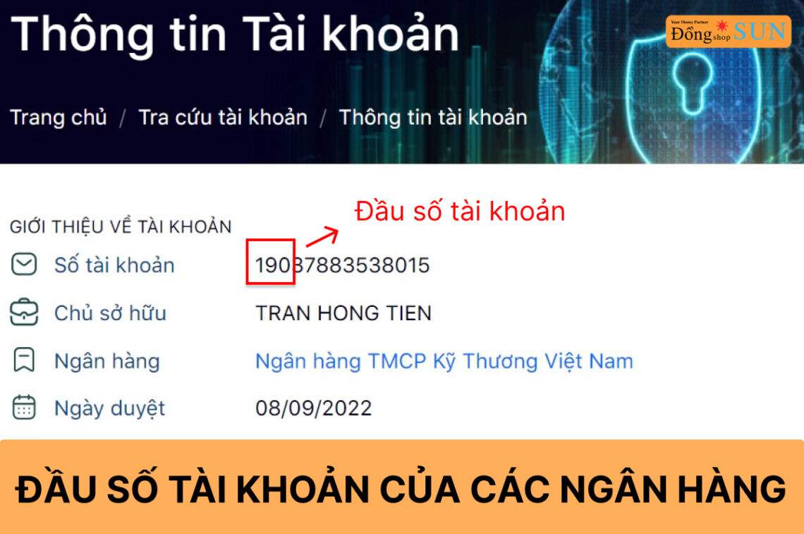 Đầu số tài khoản của các ngân hàng