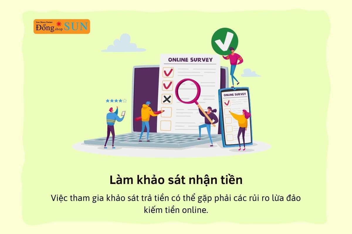 Làm khảo sát nhận tiền.