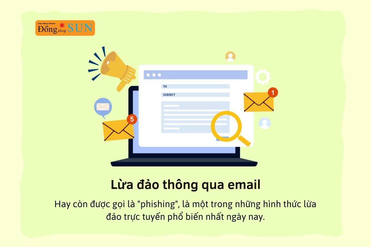 Lừa đảo thông qua email.