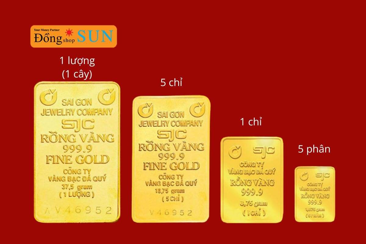 1 lượng vàng bằng bao nhiêu chỉ, bao nhiêu phân?