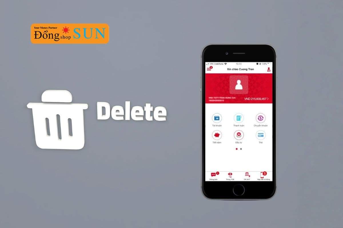 Xóa tài khoản Techcombank online có được không?