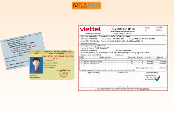 Cầm đồ giữ giấy tờ (Cavet xe, Hóa đơn điện tử)