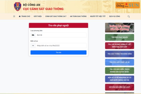 Website cục CSGT