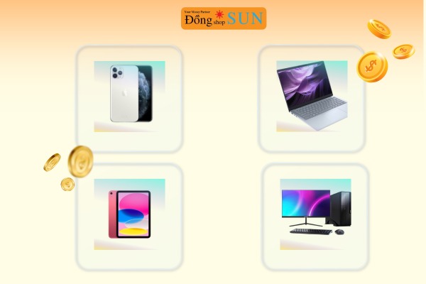 Nhóm thiết bị công nghệ: Điện thoại, Laptop, iPad, Máy tính