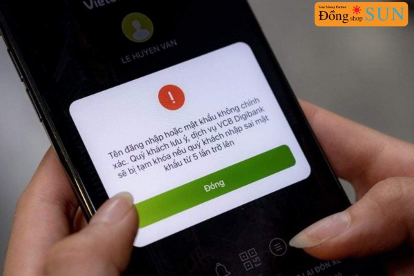 Hậu quả khi nhập sai tên đăng nhập