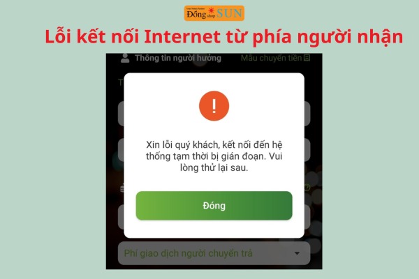 Lỗi kết nối Internet từ phía người nhận