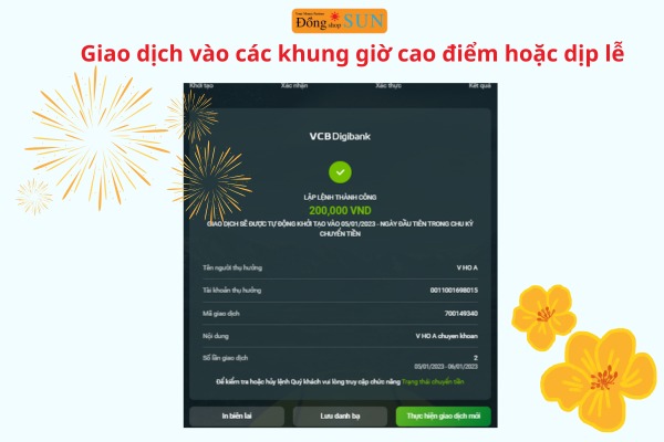 Giao dịch vào các khung giờ cao điểm