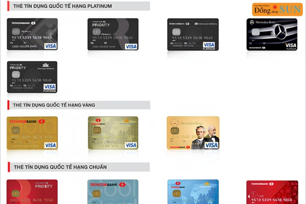 Các loại thẻ tín dụng Techcombank hiện nay