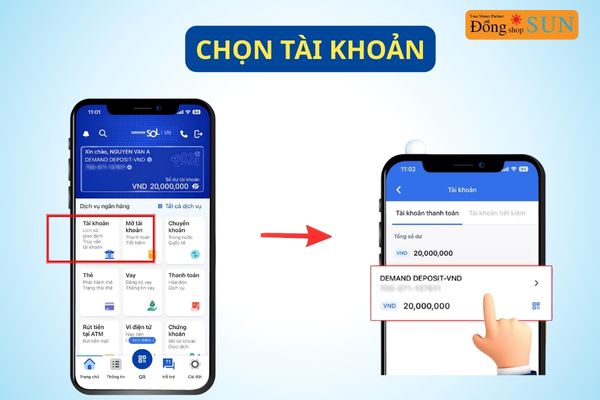 Chọn Tài khoản