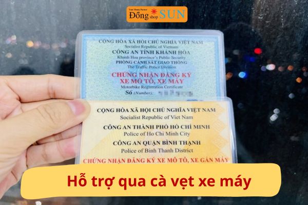 Hỗ trợ qua giấy đăng ký xe máy